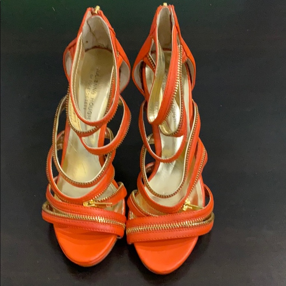Orange High Fashion Zippered Sandals